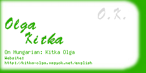 olga kitka business card